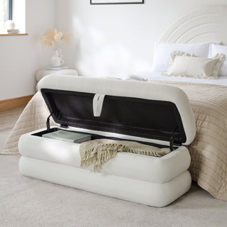 Fleur Large Ottoman Laura Ashley Footstool - Ivory