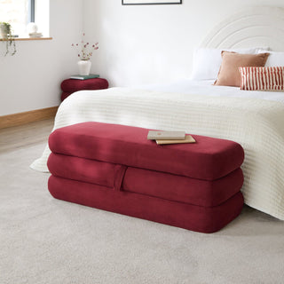 Fleur Large Storage Ottoman - Burgundy Red – Laura Ashley UK