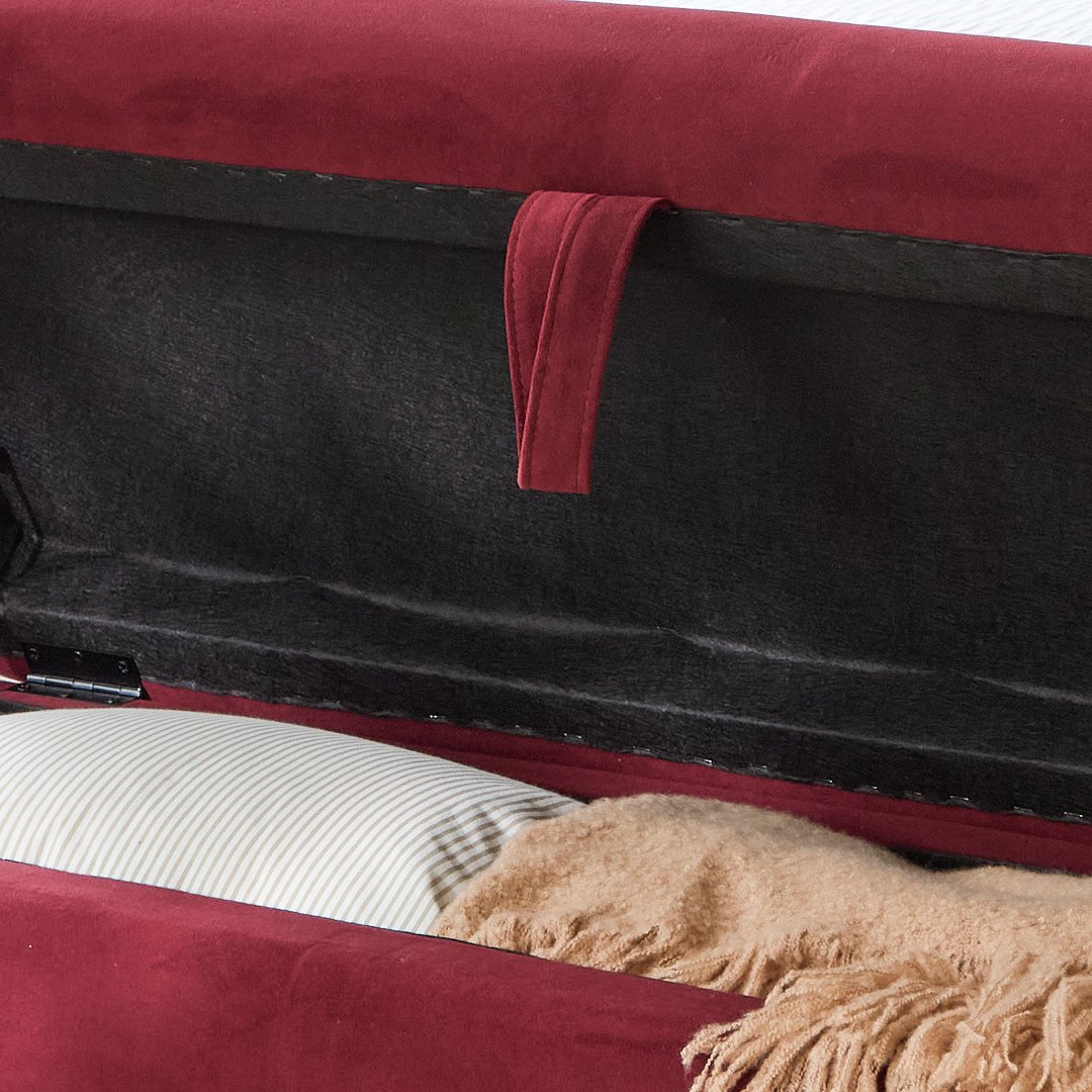 Fleur Large Storage Ottoman - Burgundy Red – Laura Ashley UK