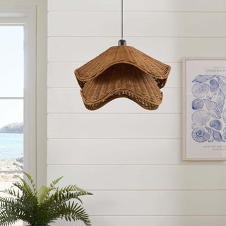 Fleur Rattan Layered Petal Ceiling Shade - Natural – Black & Feather