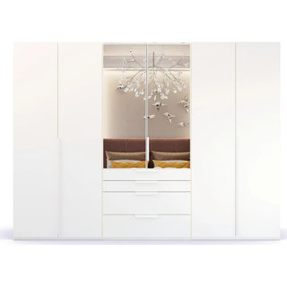 Frans 300cm Glass 6 Laura Ashley Door Wardrobe With Drawers