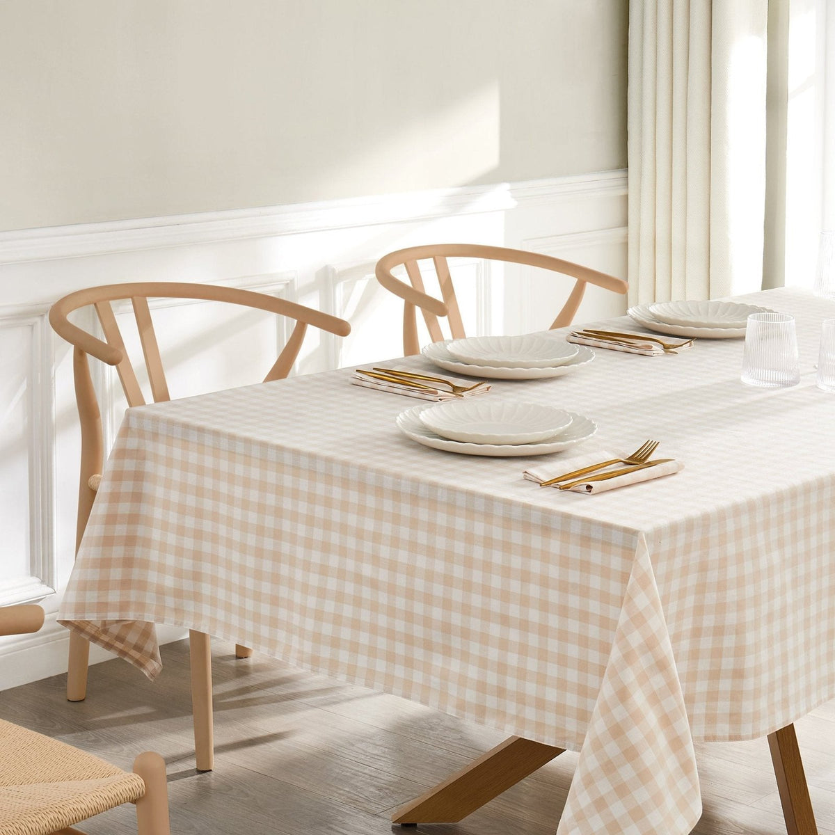 Gabriella Gingham Tablecloth - Natural