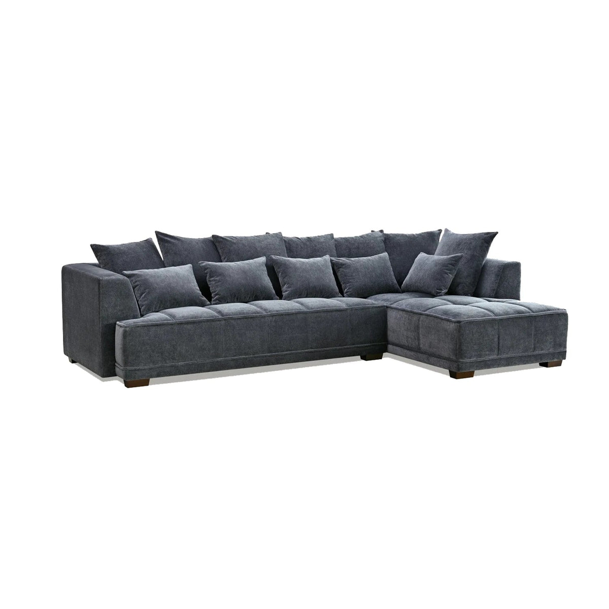 Gatsby Lare Steel Grey Laura Ashley Fabric Chaise Corner Sofa