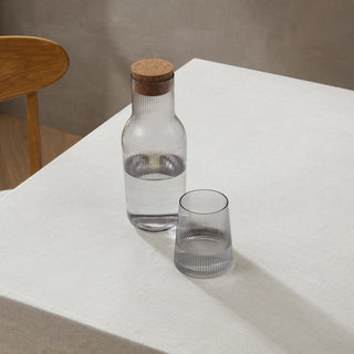 Gatsby Ripple Glass Feather & Black 1L Carafe - Smoked
