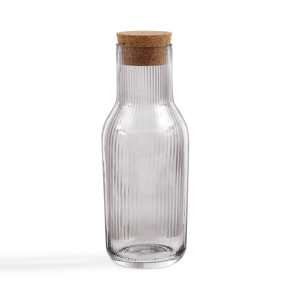 Gatsby Ripple Glass Feather & Black 1L Carafe - Smoked