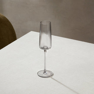 Gatsby Set of 4 Ripple Glass Champagne Flutes - Smoked – Black & Feather