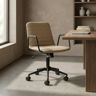 Gianna Office Chair | Latte Sustainable Fabric & Black – Laura Ashley