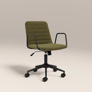 Gianna Office Chair | Moss Laura Ashley Green Sustainable Mohair Velvet & Black