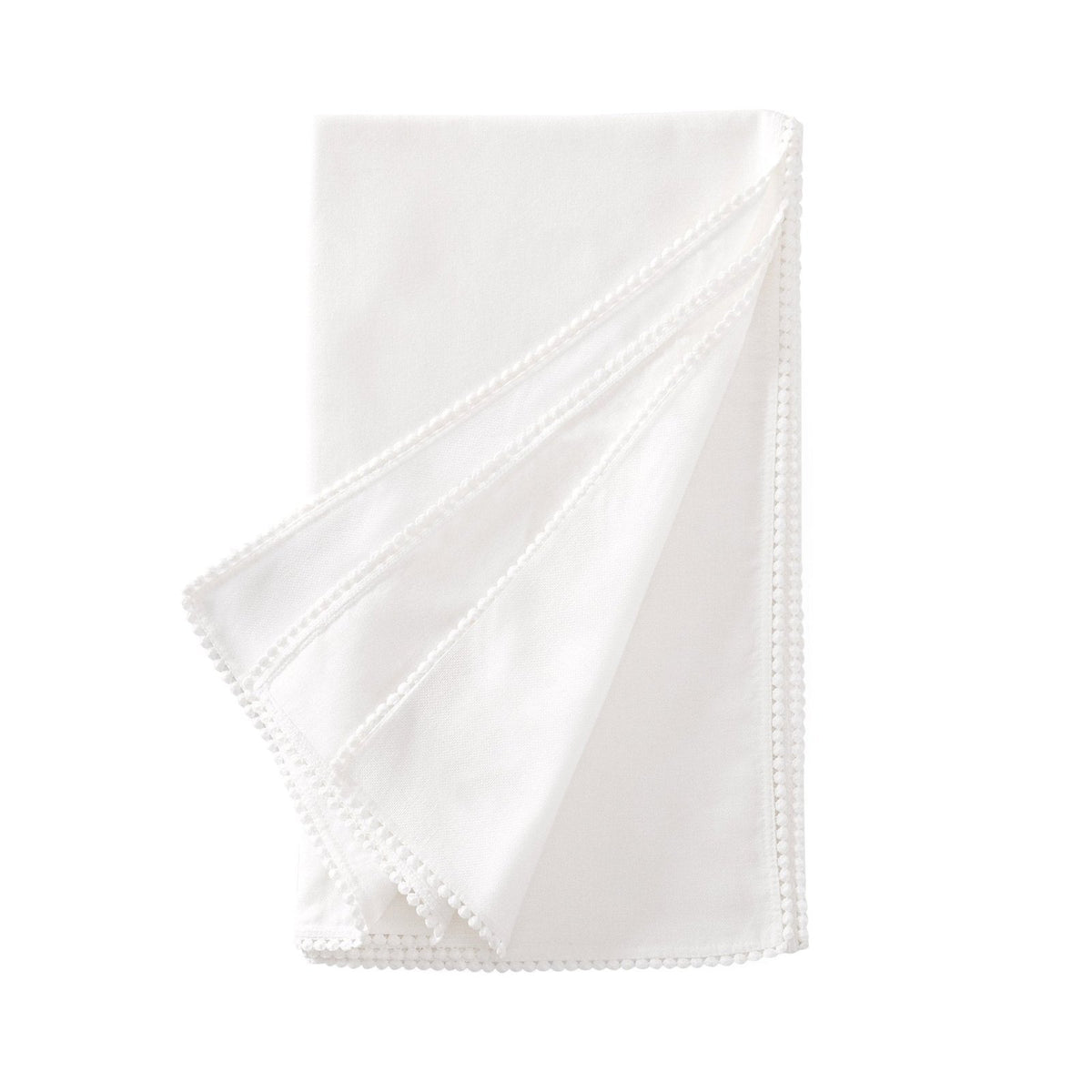 Girona Pom Pom Tablecloth - White