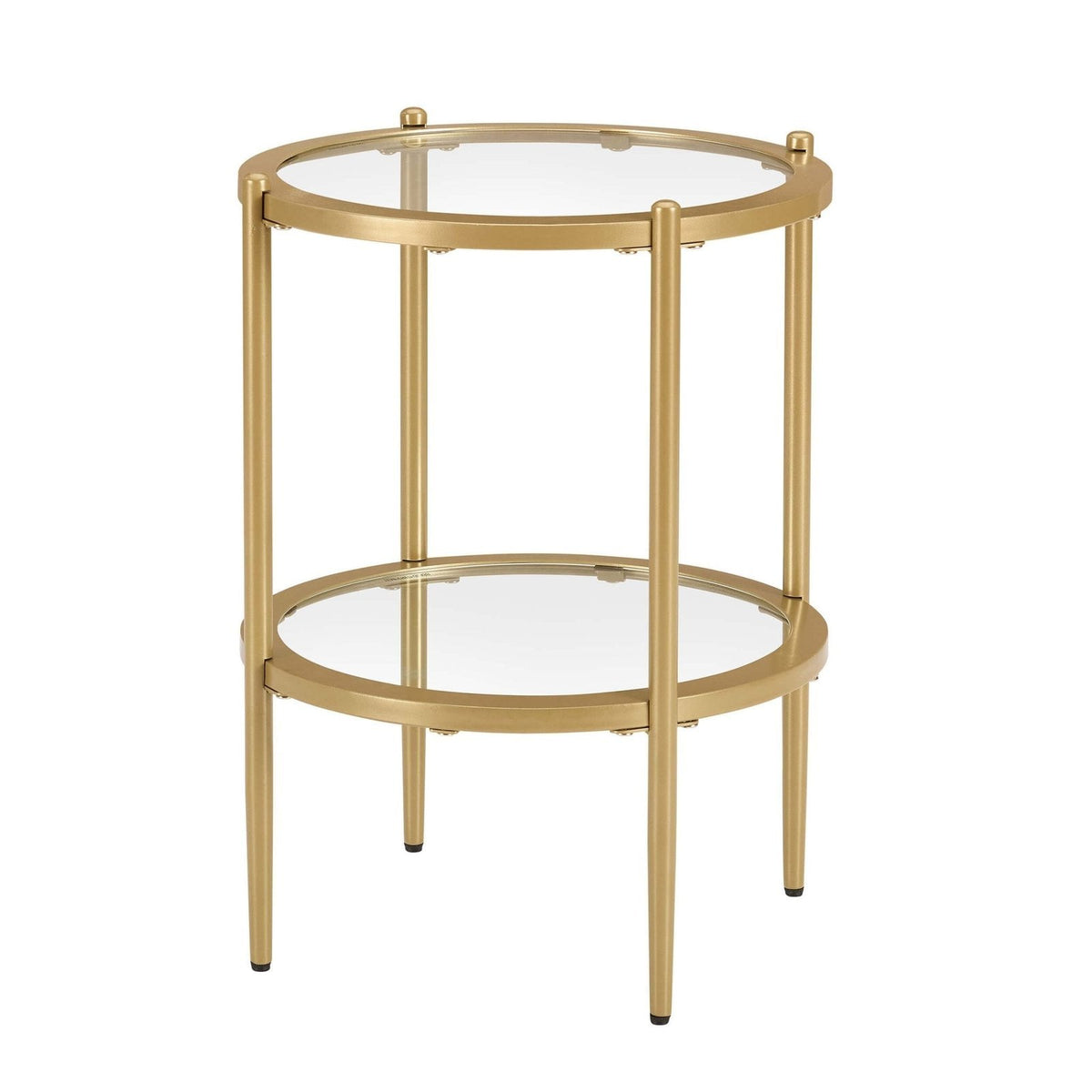 Glass Round Side Table - Gold – Black & Feather