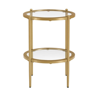 Glass Round Side Table - Gold – Black & Feather