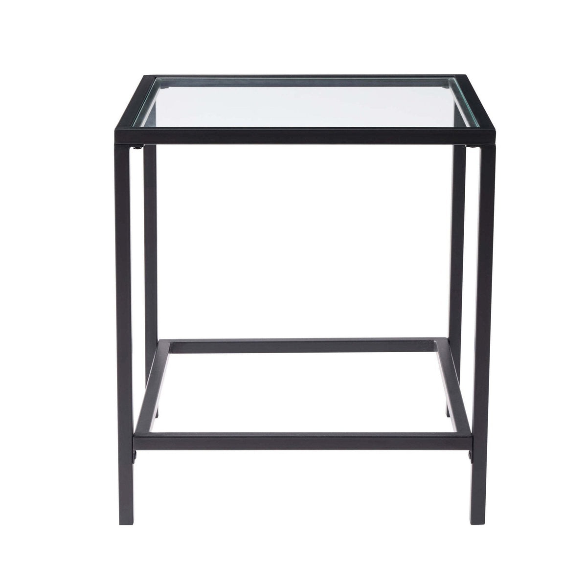 Glass Square Side Table - Black – Feather & Black