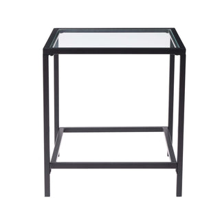 Glass Square Side Table - Black – Feather & Black