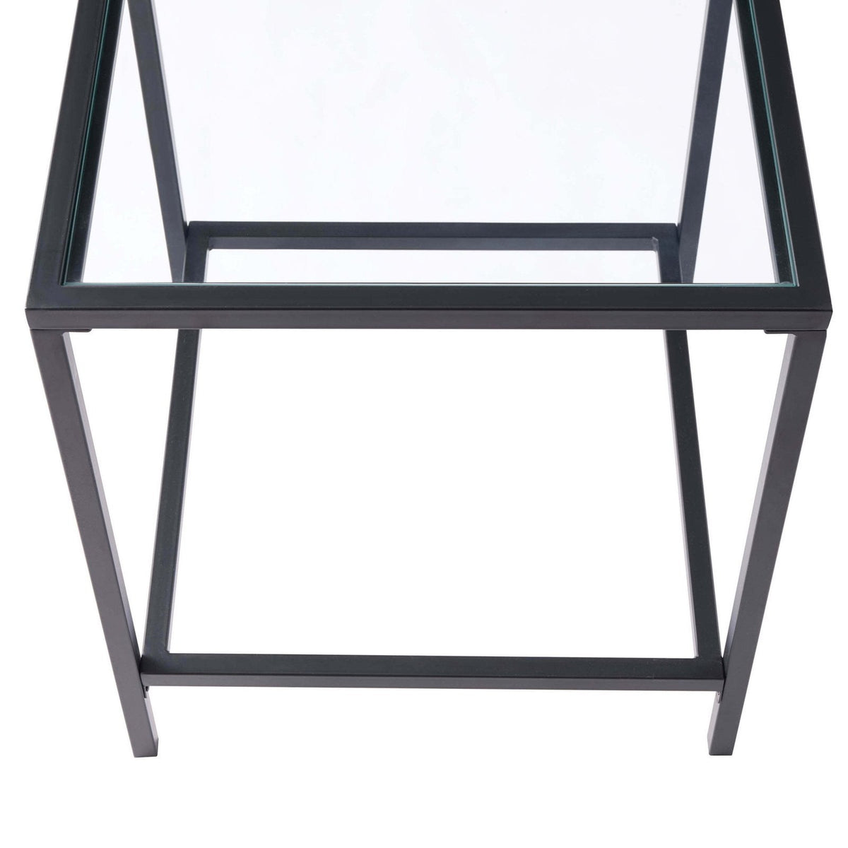 Glass Square Side Table - Black – Feather & Black