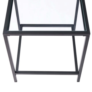 Glass Square Side Table - Black – Feather & Black