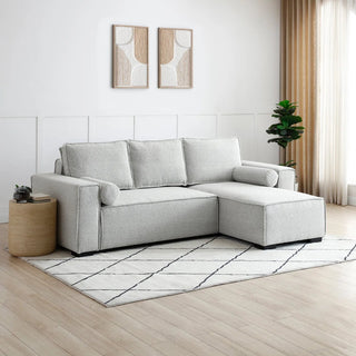 Halifax Natural Boucle Laura Ashley Fabric Corner Sofa Bed