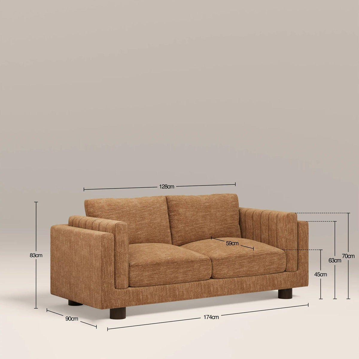 Halton 2 Seater Sofa Laura Ashley | Speckled Honey Sustainable Boucle