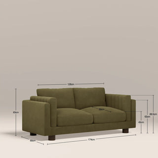 Halton 2 Seater Sofa | Moss Green Sustainable Mohair Velvet – Laura Ashley