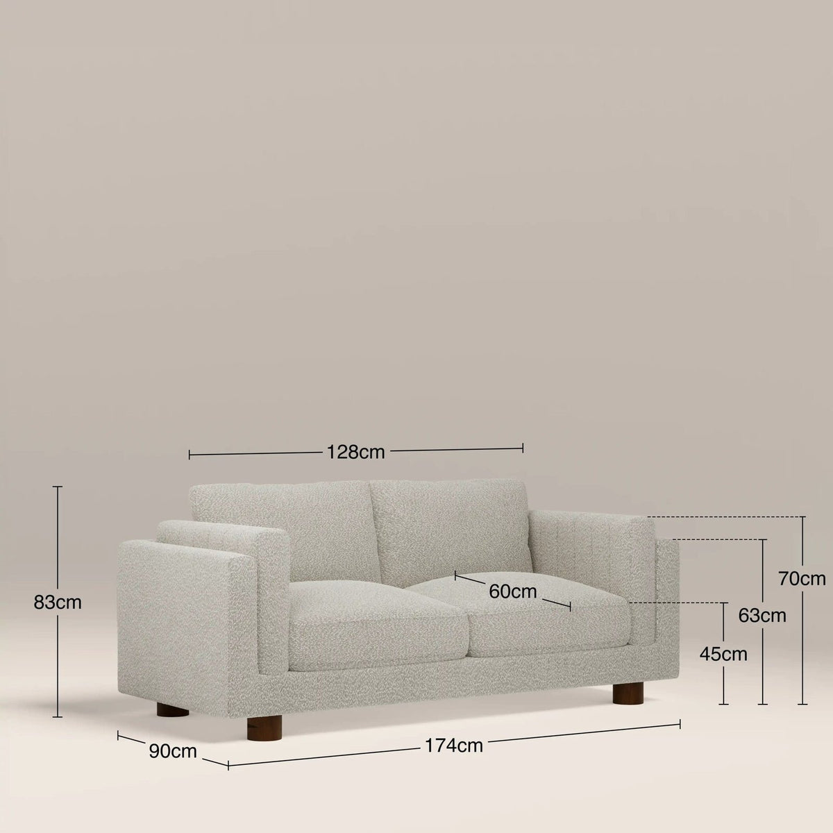 Halton 2 Seater Sofa | Speckled Stone Sustainable Boucle – Laura Ashley UK