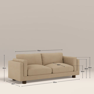 Halton 3 Seater Sofa Laura Ashley | Speckled Latte Boucle