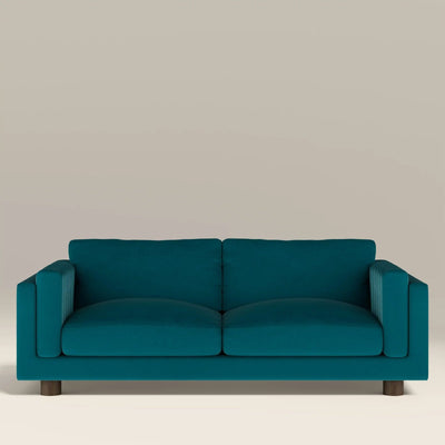 Halton 3 Seater Sofa Laura Ashley UK | Teal Sustainable Velvet