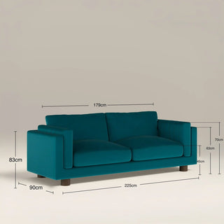 Halton 3 Seater Sofa Laura Ashley UK | Teal Sustainable Velvet