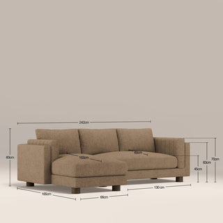Halton Left Hand Chaise Laura Ashley Sofa | Speckled Cappuccino Boucle