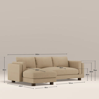 Halton Left Hand Chaise Sofa | Speckled Latte Boucle – Laura Ashley UK