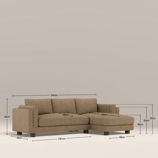 Halton Right Hand Chaise Sofa | Speckled Cappuccino Boucle – Laura Ashley