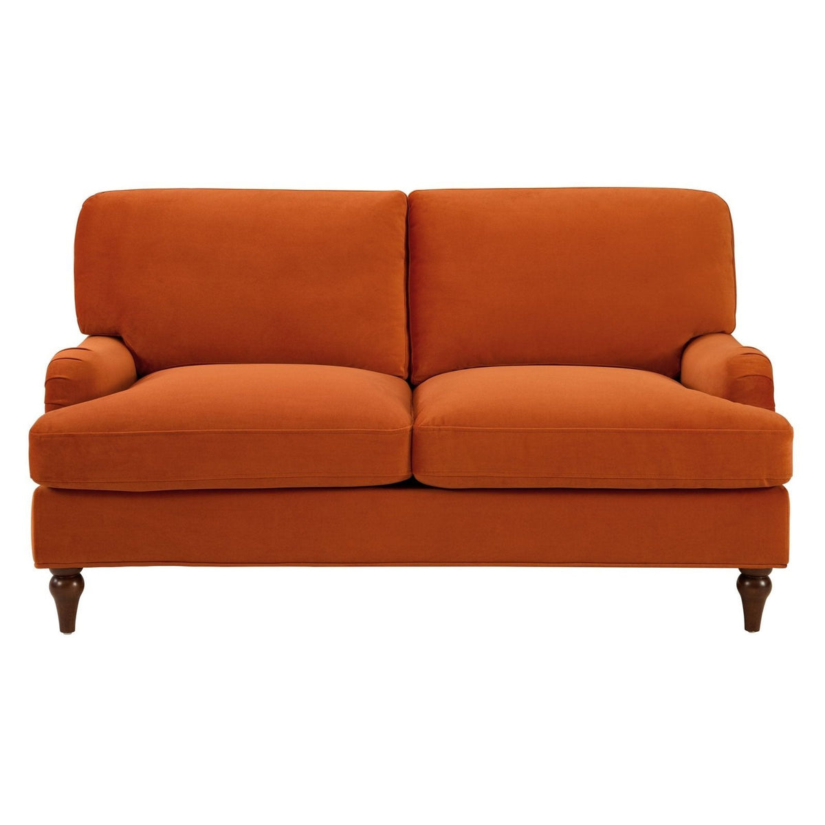 Hampshire 2 Seater Feather & Black Sofa - Bright Orange