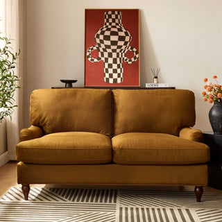 Hampshire 2 Seater Feather & Black Sofa - Muted Gold
