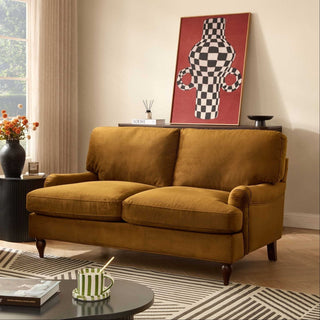 Hampshire 2 Seater Feather & Black Sofa - Muted Gold