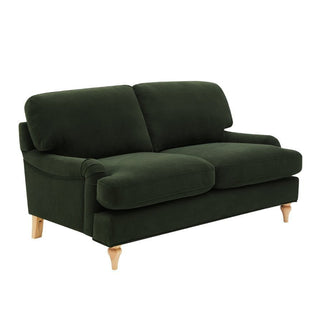 Hampshire 2 Seater Sofa Black & Feather - Dark Olive Green