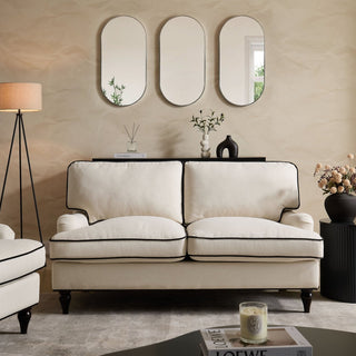 Hampshire 2 Seater Sofa - Cream/Black – Black & Feather