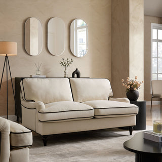 Hampshire 2 Seater Sofa - Cream/Black – Black & Feather
