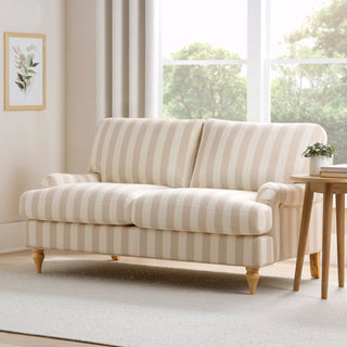 Hampshire 2 Seater Sofa - Natural Stripe – Feather & Black