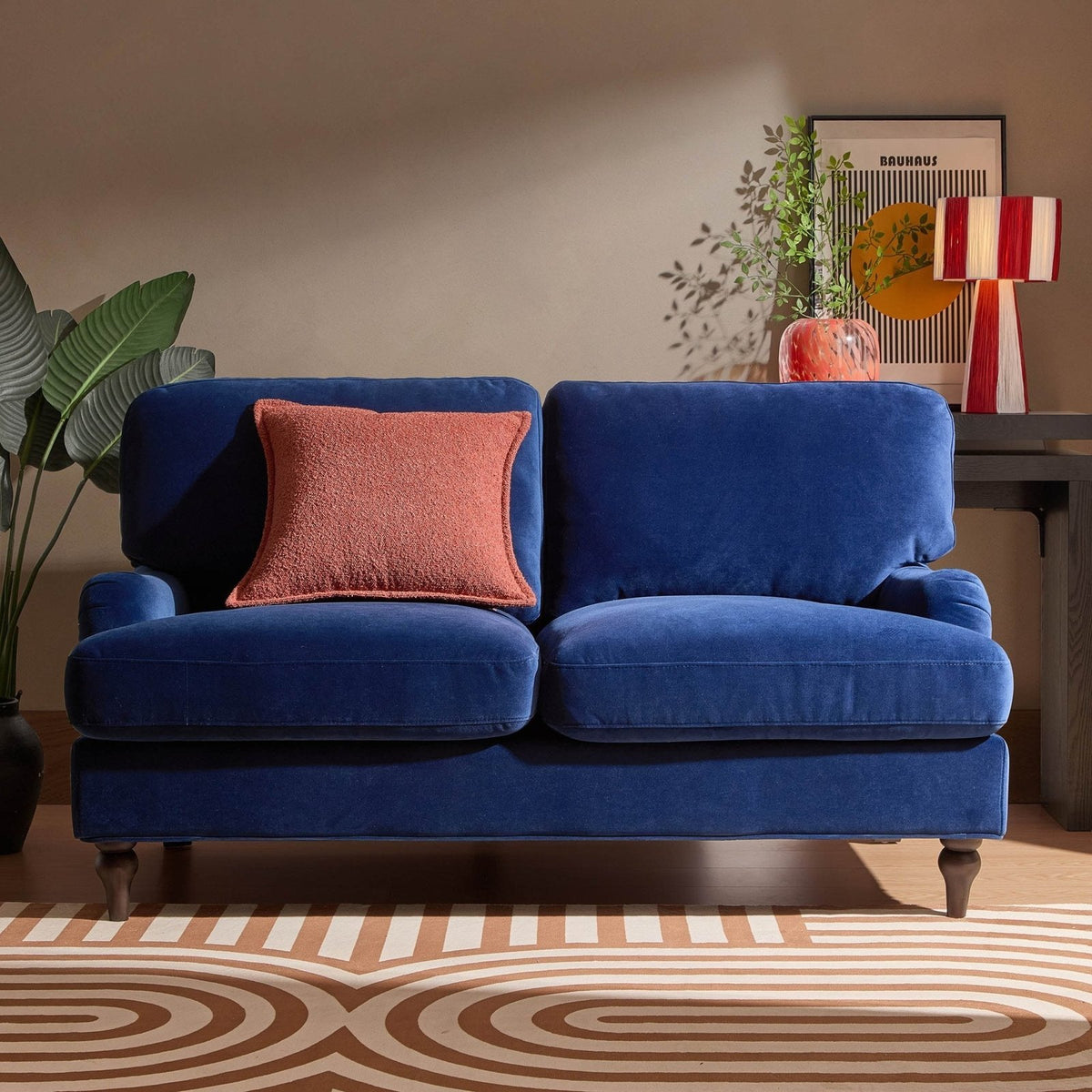 Hampshire 2 Seater Sofa - Royal Blue – Feather & Black