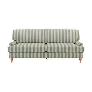 Hampshire 3 Seater Feather & Black Sofa - Green Stripe