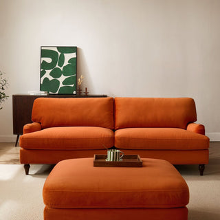 Hampshire 3 Seater Sofa - Bright Orange – Feather & Black