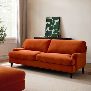 Hampshire 3 Seater Sofa - Bright Orange – Feather & Black