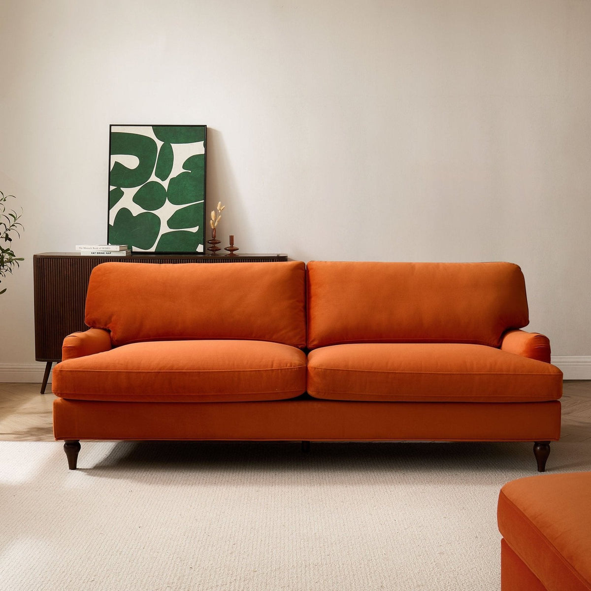 Hampshire 3 Seater Sofa - Bright Orange – Feather & Black