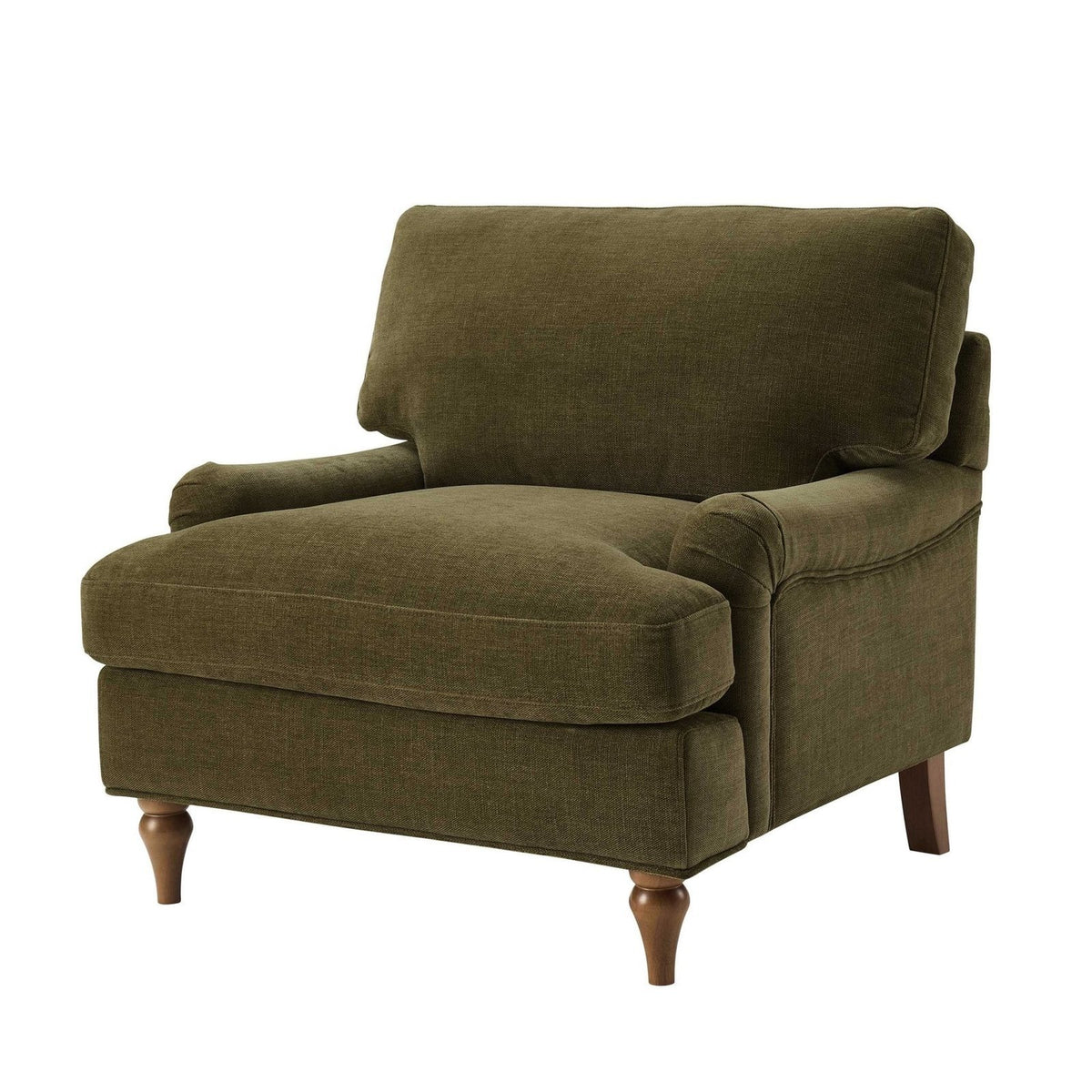 Hampshire Armchair - Chenille Olive – Feather & Black