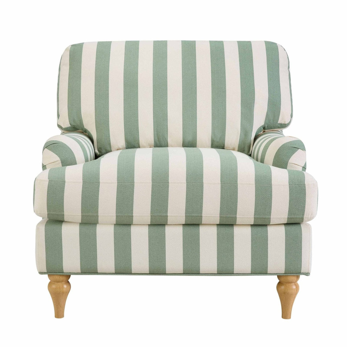 Hampshire Armchair - Green Stripe – Feather & Black