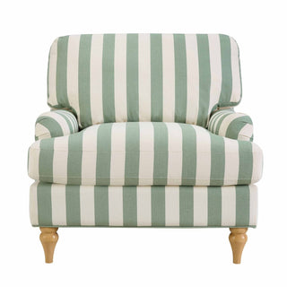 Hampshire Armchair - Green Stripe – Feather & Black