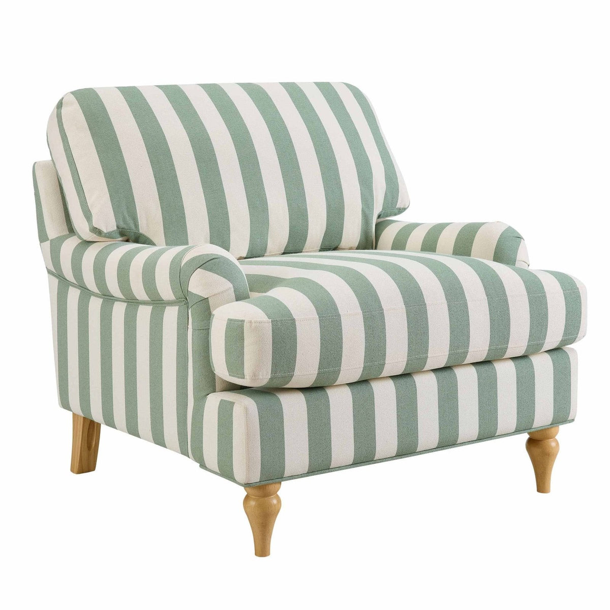 Hampshire Armchair - Green Stripe – Feather & Black
