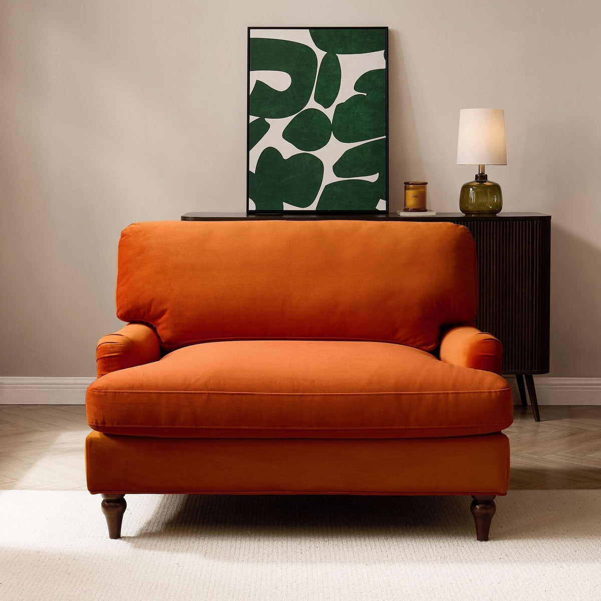 Hampshire Loveseat - Bright Orange – Black & Feather