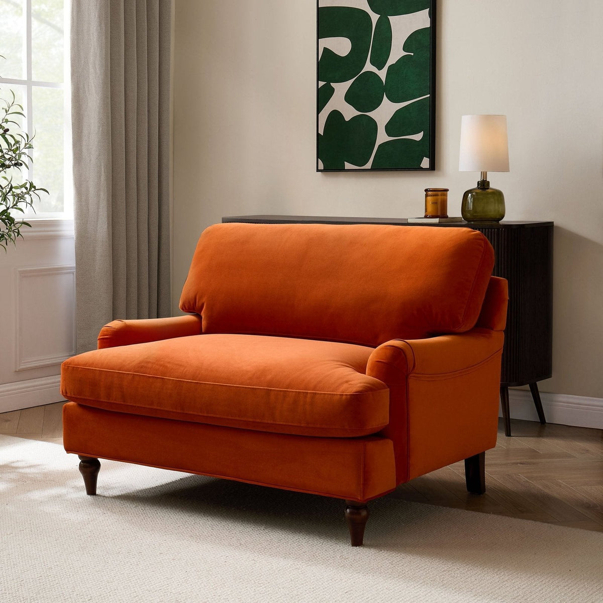 Hampshire Loveseat - Bright Orange – Black & Feather