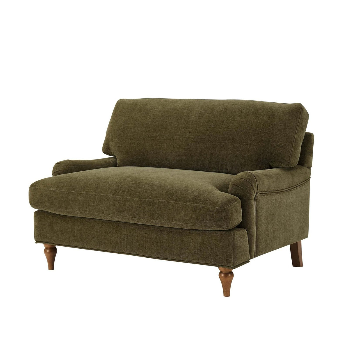 Hampshire Loveseat Feather & Black - Chenille Olive