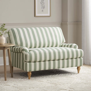 Hampshire Loveseat - Green Stripe – Feather & Black