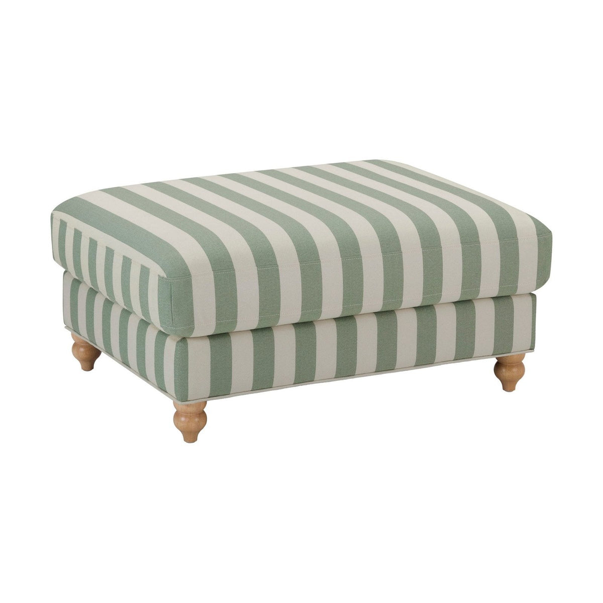 Hampshire Pouffe Black & Feather - Green Stripe